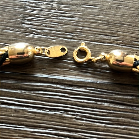 Vintage Signed Trifari Gold and Black Twisted Cord Neclace - Picture 6 of 7